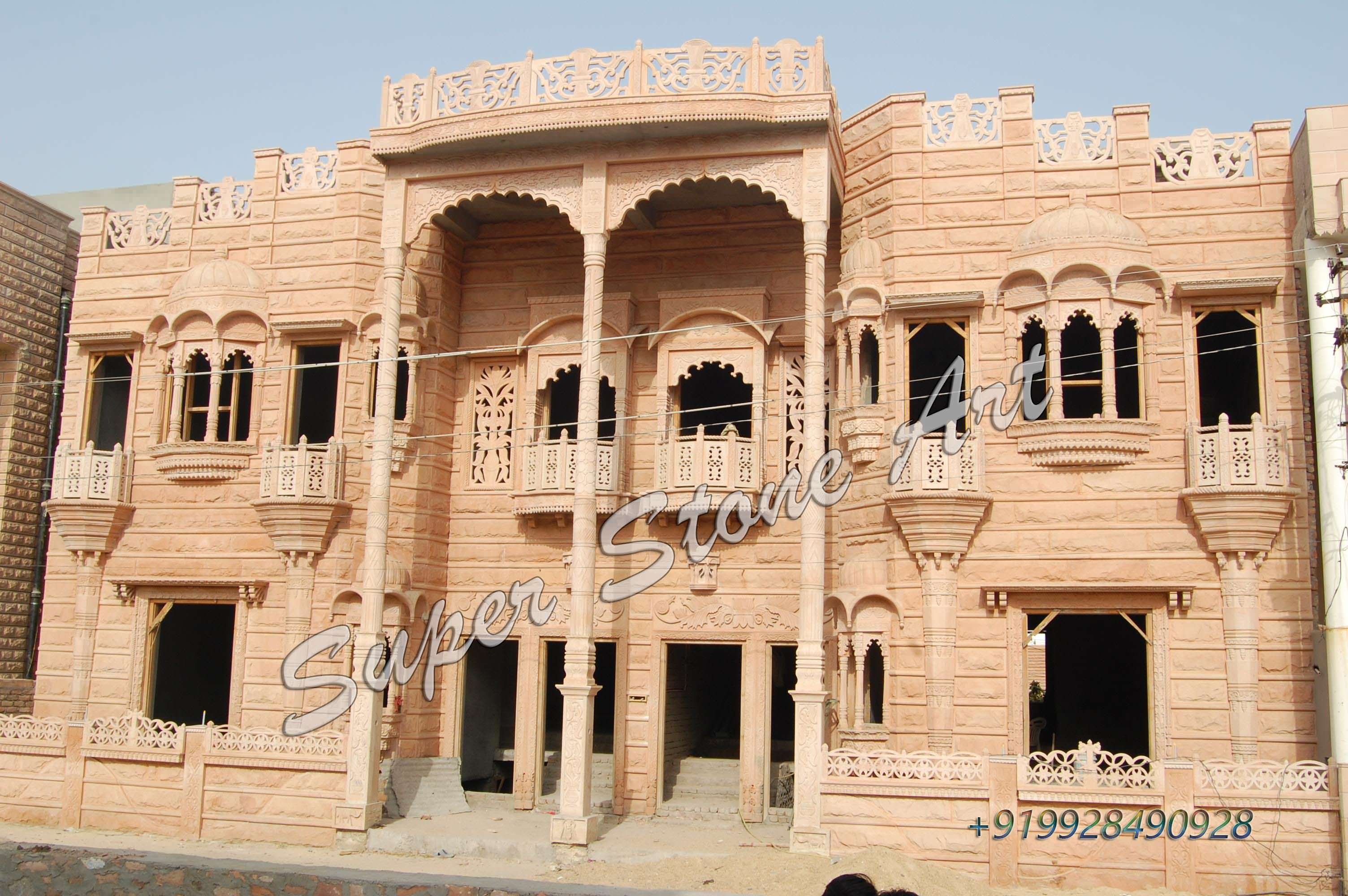 Stone Front Elevation Front elevation designs,jodhpur ...