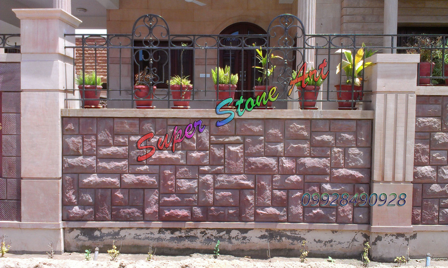 Compound Wall Boundary Boundary Wall Designs Compound Wall Design Stone Wall Ideas