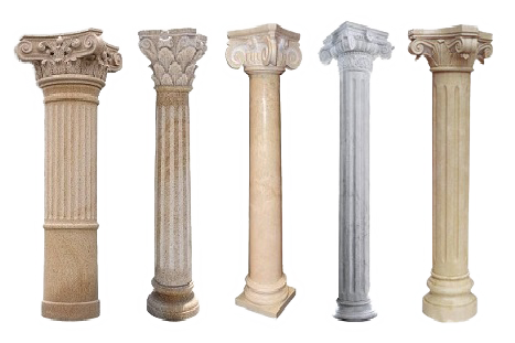 Stone pillar, sandstone pillar, decorative stone pillar column, stone pillar column design, Round Carved Square Machinecut stone pillar column design, stone pillar supplier manufacturer exporter, stone art