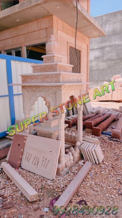 stone gazeboo , stone chatri , 3 feet stone छतरी , छतरी 3 x3 फ़ीट left